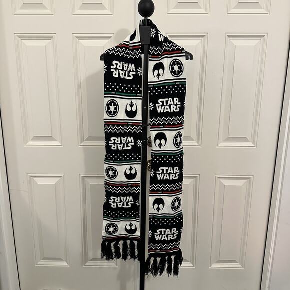 STAR WARS Loot Crate 80” Jacquard Unisex Rebel Knit Scarf Black White Red Green - Picture 1 of 2